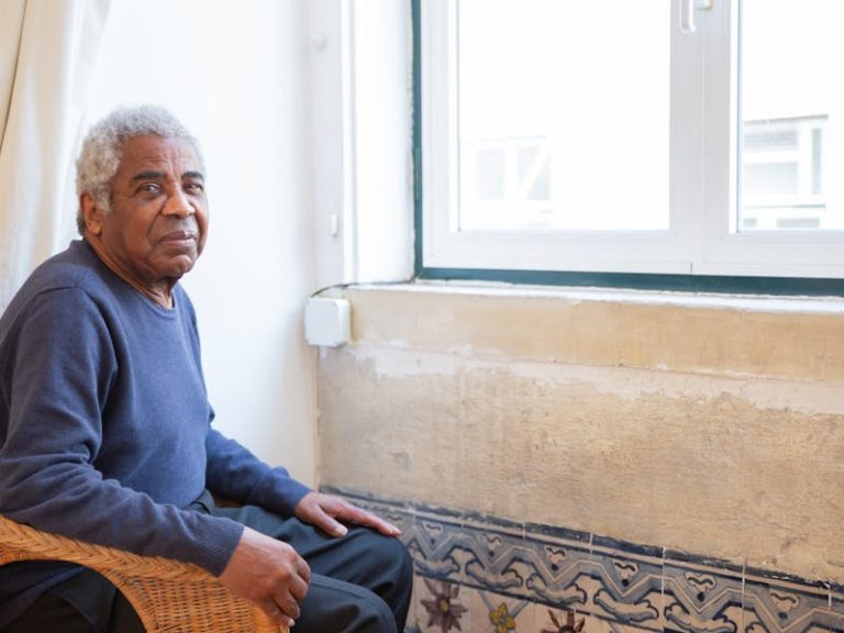 Compassionate caregiver with a senior client