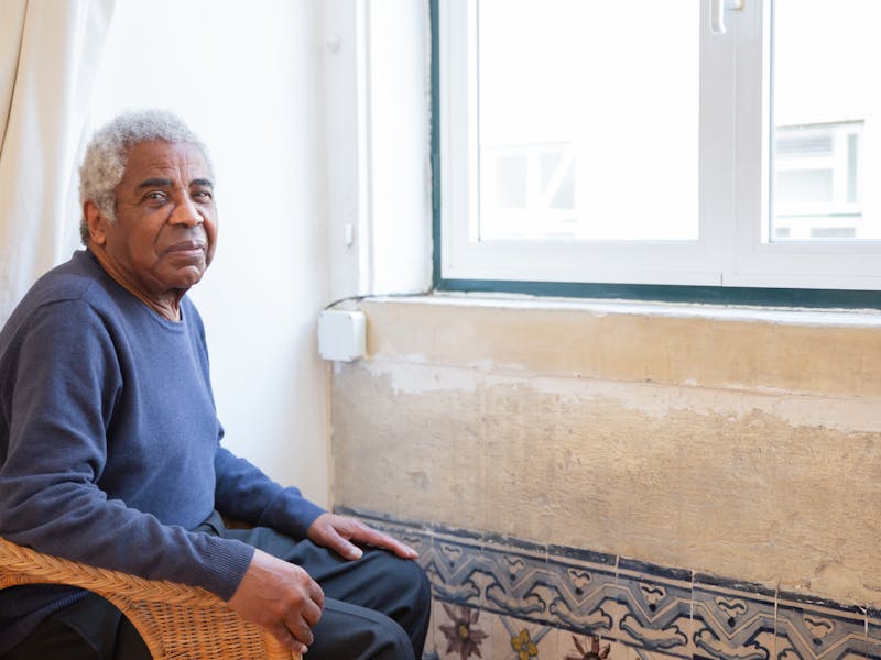 Compassionate caregiver with a senior client